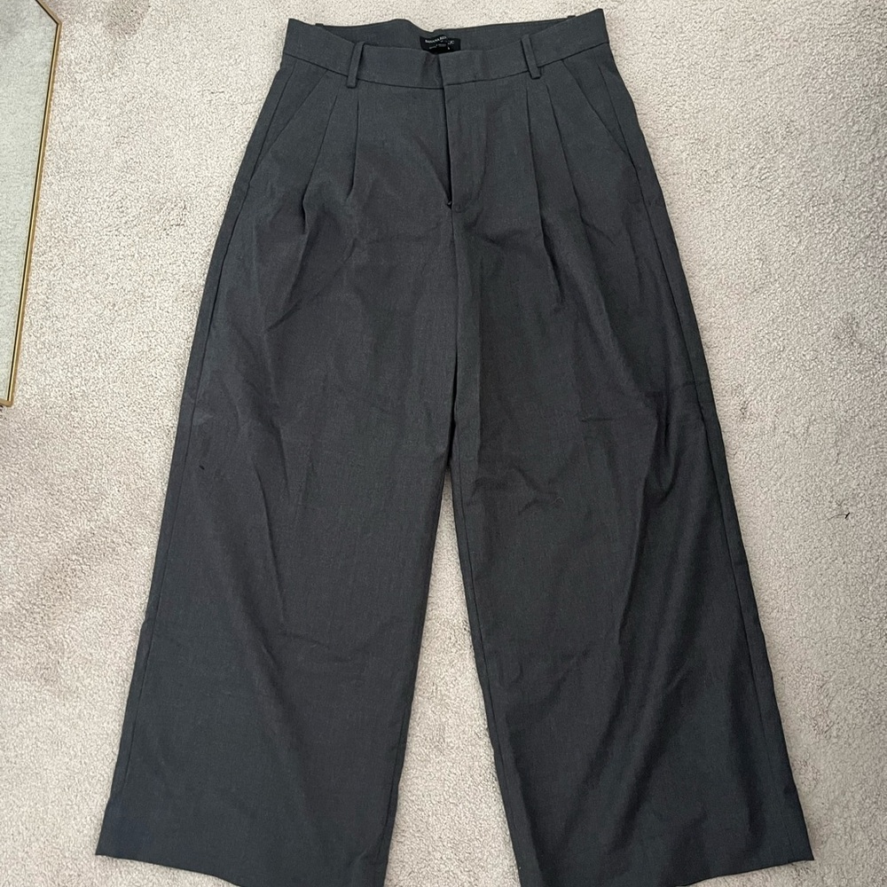 Banana Republic Gray Wide-Leg Trousers